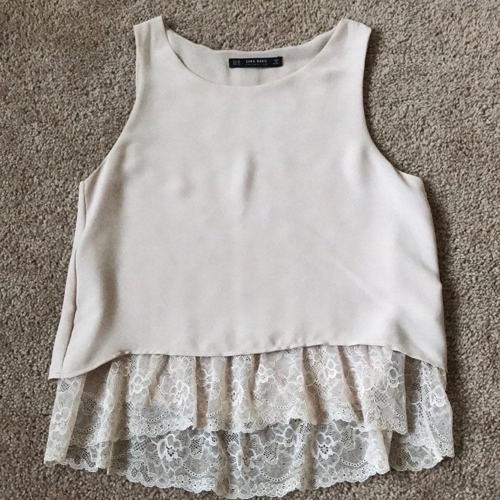 Zara Tank with Lace Trim - NWOT